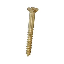 Merriway BH03451 Vite con Testa a Taglio Svasata in Ottone Massiccio, Bianco, Set di 20 Pezzi