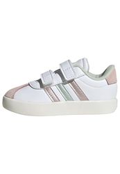 adidas Unisex Baby VL Court 3.0 Shoes Infants, FTWR White/Linen Green met./Sandy Pink met, 3 UK Child