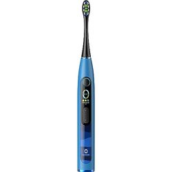 Oclean Cepillo de dientes eléctrico X 10, Pantalla táctil inteligente, 8,000 Movimientos por minuto, 5 Modos, Soporte en pared, 60 días, IPX7, Azul