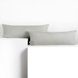 DecoKing 2 Pillowcases 40 x 200 cm Jersey 100% Combed Cotton Zip Silver Amber