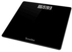 TERRAILLON - Balanza TSQUARE BLACK- Bascula Compacta y ultraplana 26cm x 26cm-Plataforma de cristal-Gran pantalla LCD-Capacidad 180Kg-Graduación 100g-Negro