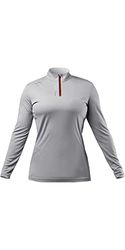 Zhik Vrouwen UV Active hoge kraag 1/4 Zip Top - Grijs - Thermische Warme Warmte Casual Lichte UV-bescherming en