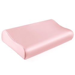THXSILK 19 momme 100% mullbärssilke örngott för kontur minnesskum kudde, kontur örngott fodral, cervikal kuddfodral, paket med 1 (charmig rosa, 50 x 30 cm / 2,7 tum)