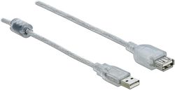 DELOCK Förlängningskabel USB 2.0 typ-A-kontakt > USB 2.0 typ-A-uttag 3 m transparent