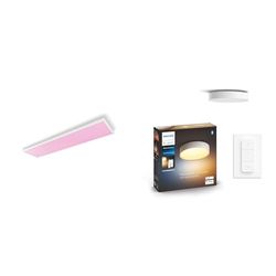 Philips Hue Surimu White and Colour Ambiance Smart Lighting Rectangle Panel Light & Infuse White and Colour Ambiance Smart Ceiling Light [Medium]