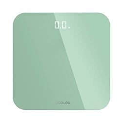 Cecotec Báscula de Baño Digital Surface Precision 9350 Healthy Mint. Carga USB, Pantalla LED Invisible, 300 x 300 mm, 4 Sensores de medición, Hasta 180 Kg