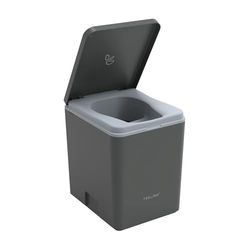 TRELINO Evo L antracit (39 T x 33 B x 43 H cm), torkseparationssalett, mobil campingtoalett utan kemi, separationtoalett för husbil, skåpbil, husbil, campare, camping, trädgård