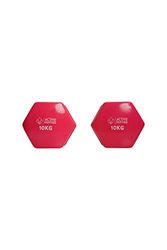 Active Panther Dumbbell set 2 X 10 KG - 20 kg totaal - Vinyl - Roze