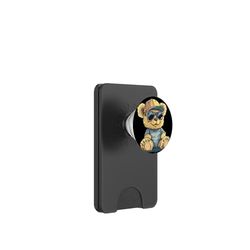 Oso de peluche juguetón en gorra para los amantes del Snapback PopSockets PopWallet para MagSafe