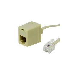 PRENDELUZ Cable de extensión RJ11 macho 8P8C a hembra 8P8C, 3,5m, marfil