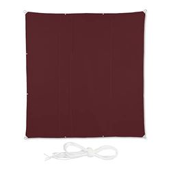 Relaxdays Voile d'ombrage, imperméable, Polyester, carrée, pour Le Jardin et Le Balcon, 5 x 5 m, Rouge foncé