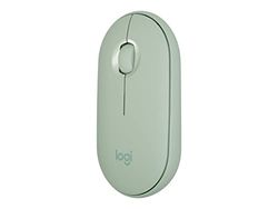 Logitech Pebble Mouse Wireless, Bluetooth o 2,4 GHz con Mini Ricevitore USB, Silenzioso, Mouse per ‎Computer Sottile, Clic silenziosi, per PC/Mac/Laptop/iPadOS/Chromebook - Verde