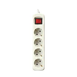 SILVER ELECTRONICS 9638 Tomada com interruptor de tomada, branco, 4 tomadas / 3 metros