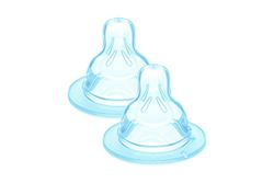 MAM A103 Easy Accepted Silicone Baby Pacifier, Slow Flow Teats and Soft Surface for Bottle, 0+ Months (2 Pack)