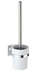 WENKO Turbo-Loc Quadro Toilet Brush Attachment Without Drilling, ABS plastic, Silver, 35.5 x 12 x 9.5 cm