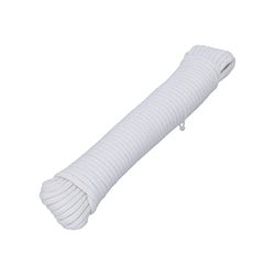 HELPMATE Nylon touw, 5 mm, wit, zelfoplichtend, multifunctioneel touw voor knutselen en voor outdooractiviteiten, geschikt als spankabel, tenttouw, waslijn & co, weerbestendig en drijvend (1 x 15 m)
