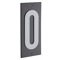 THIRARD - Plaque de signalisation 0, marquage blanc sur fond noir, panneau ABS à visser, 56x120mm