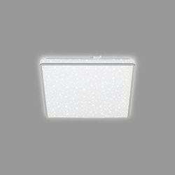 BRILONER - Plafoniera LED con cielo stellato, plafoniera LED decorazione a stella, effetto retroilluminazione, piatto, luce bianca neutra, 270x270x45 mm, cromo opaco