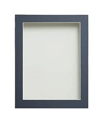 Frame Company Watson Rustic Picture Photo Frame fitted with Perspex, A3 with Blue Mount for image size A4