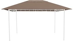 GRASEKAMP kwaliteit sinds 1972 48117 vervangend dak 3x4m taupe voor tuinpaviljoen antiek paviljoen partytent, bruin