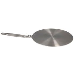 Adaptador - compatible con inducción y vitrocerámica, diámetro de 23.5 cm, 3 capas de acero inoxidable y aluminio, duradero y eficiente.