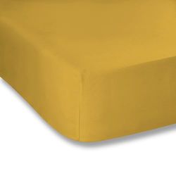 Plain Dyed Mustard Fitted Sheet 135x200 cm 100% Cotton Percale