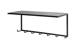 HAKU Möbel Perchero de pared negro, metal, metal - Dim.: AN 60 cm x AL 25 cm x P 25 cm, Estilo: Moderno