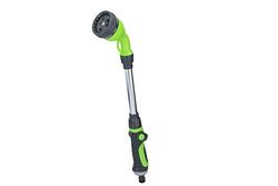 Kinzo Pistola de pulverización para Manguera de jardín, 15"/38 cm, rociador de jardín, 8 Niveles de Boquilla, conexión a Manguera de jardín estándar, Verde/Plateado
