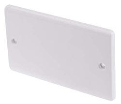 RS PRO Placa de cubierta blanca con 2 brotes de 85,6 mm de alto x 146,5 mm de ancho