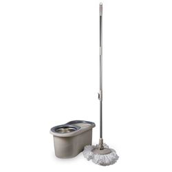 Tower T869001MSH Classic Spin Mop con strizzatore in acciaio inox e manico pieghevole, color latte