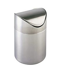 WENKO Poubelle cosmétique Otranto acier inox Poubelle avec couvercle oscillant Satiné