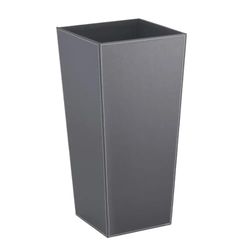 DRW Paraguero Piel Vegana Gris Cuadrado 26x26x55 cm