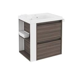 Bath + – Meuble de salle de bain avec 2 tiroirs et lavabo en résine Bsmart