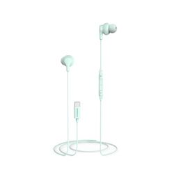 Thomson Bedrade USB-C-hoofdtelefoon voor iPhone 15/Samsung (bekabelde in-ear hoofdtelefoon met microfoon, kabel 1,2 m, multi-bediening, compatibel met Siri en Google Assistant) turquoise
