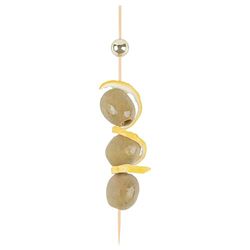 Gold Sphere Pick, Acrylic Gold Ball Skewers, Food Picks, Sticks - 6" - Perfect for Serving Appetizers and Cocktail Garnishes - Natural Color - 1000ct - Restaurantware