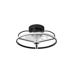 Eden pulse Zwarte ventilator met 8 transparante vleugels, 6 snelheden, geïntegreerde led 60 W, afstandsbediening, 21 x 50 x 50 cm