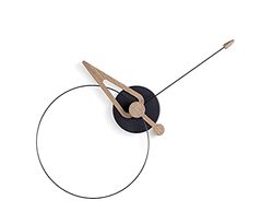 Design-wandklok, Ø 40 cm, punt. Nomon, zwart, eiken, Eén maat, Ontwerp: