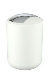 WENKO Poubelle Salle de Bain, Mini Poubelle Salle de Bain 2L, 14x21x14 cm, Blanc