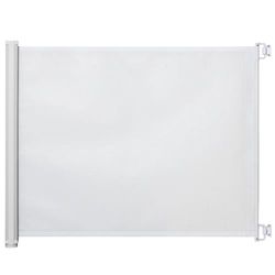 PawHut Retractable Pet Safety Gate, Folding Stair Barrier, Guard Door - White