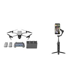 DJI Pack Air 3 Vuela Más con DJI RC 2 (control remoto con pantalla), dron con doble cámara 4K HDR & Estabilizador para Smartphones OSMO Mobile 6, en Tres Ejes para teléfonos