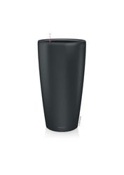 Lechuza - Macetero Rondo Premium 32 Gris basalto Mate | Columna con Sistema de riego, indicador de Nivel de Agua e Inserto para Plantas | Superficie Mate | Ø 32,5 x 56,5 cm | 15781