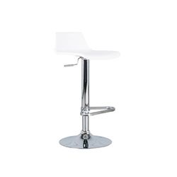 STONES HOME FURNITURE, Sgabello in Polipropilene con Struttura in Metallo, Sgabello Bar e Cucina Regolabile con Alzata a Gas, Modello Fred, Colore Bianco e Grigio Cromato, 39 x 41 x 72/94 cm