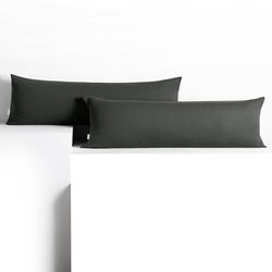 DecoKing 2 örngott 40 x 145 cm, jersey bomull dragkedja grafit bärnsten