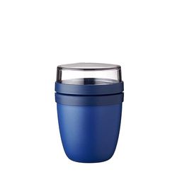 Mepal Overnight Oat jar - Mini - Practical Yoghurt Cup & Muesli Cup - Separate Compartments for Yoghurt & Muesli - Suitable for Freezer, Microwave & Dishwasher - 300 ml + 120 ml - Vivid Blue