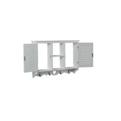 Romimex Mensola in Legno Bianco 55 x 37 x 10 cm con Ante
