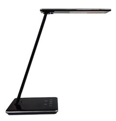 Unilux Lampe de Bureau LED Linka, Dimmable 3 Modes de Couleur 4 Niveaux de Luminosité, Socle de Charge Induction Sans Fil, avec Port de Charge USB, Petite Lampe aux Multiples Fonctionnalités