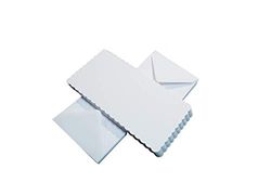 Hantverk Storbritannien tum kort och kuvertpaket 100 x 78 mm White Scalloped