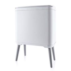 ASelected Trash Bin Modern Waste Bin With Legs Plastic Trash Can With Press Top Lid For Kitchen, Bathroom, Bedroom, Living Room, Office, Outdoor,Dog Proof Trash Bin