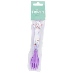 Set de 2 couverts réutilisables en plastique composé d'une fourchette et d'une cuillère La Reine des Neiges
