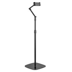 InLine Tablethouder met bodemplaat van metaal, standaard, standaard, in hoogte verstelbaar, universeel tot 12,9 inch, voor iPad Pro, iPad Air, Mini, Samsung Tab, Huawei en andere, zwart, 55725S